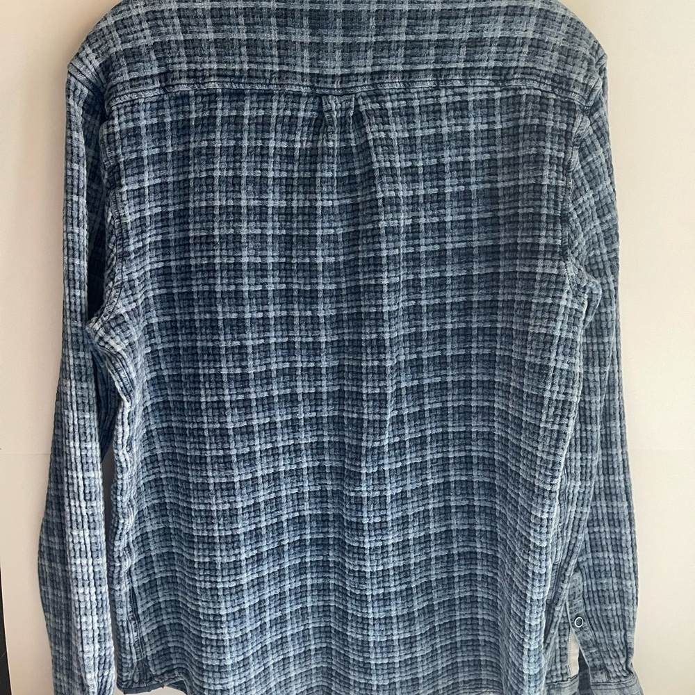32 BARBLUES Men's Blue Plaid Shirt SIZE Medium - Picture 3 of 16